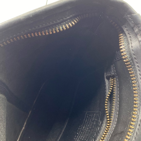 603 Talbots Ventana Red wool w/black leather trim Satchel w cross body strap - Picture 4 of 5